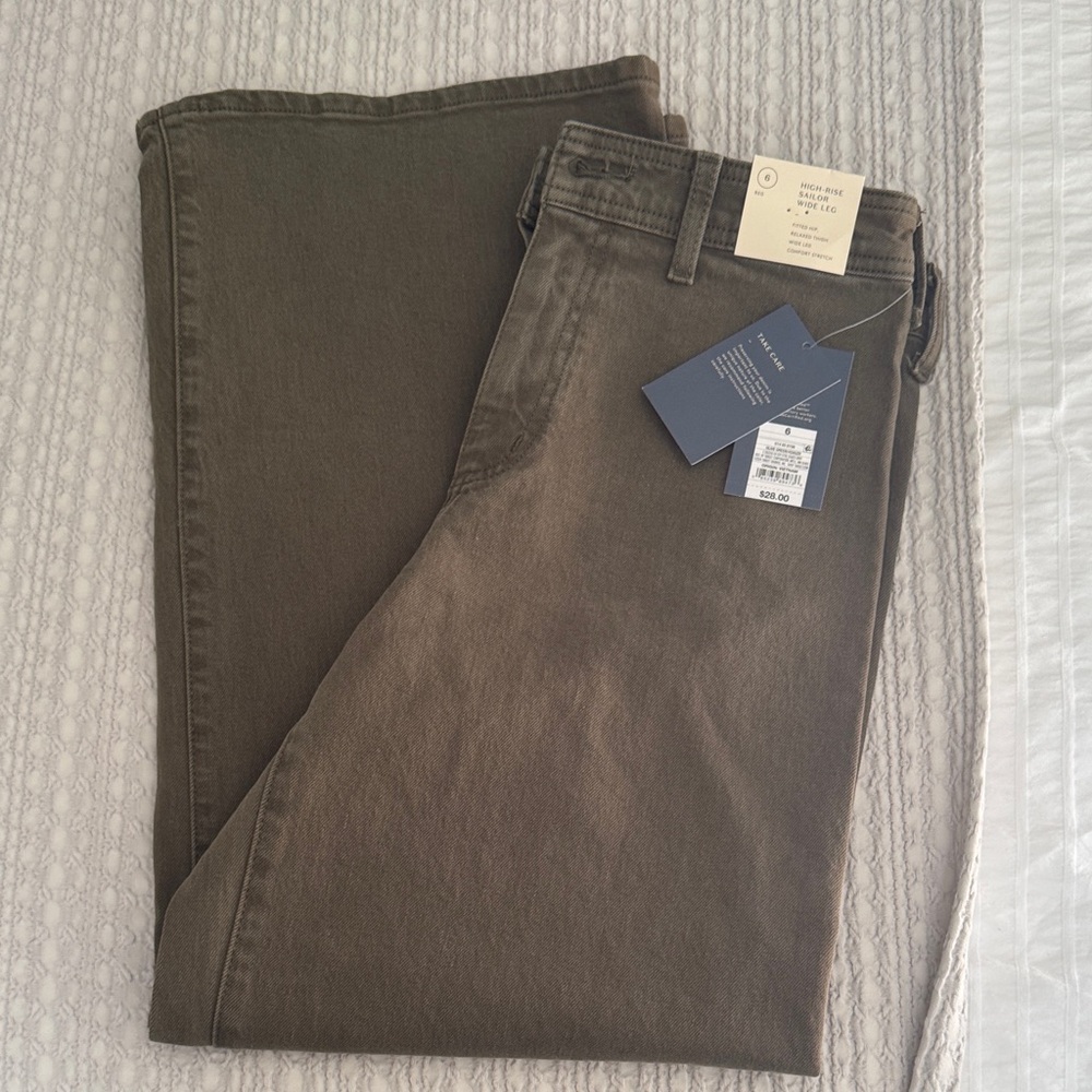 Target Universal Thread High-Rise Sailor Wide Leg Jeans in Olive